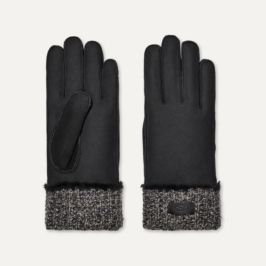 handschoen met gebreide manchet van schapenvacht
